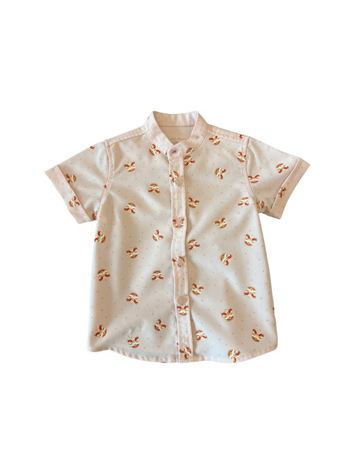 A Pink Short Sleeve Shirts from Le Petit Society in size 2T for boy. (Front View)