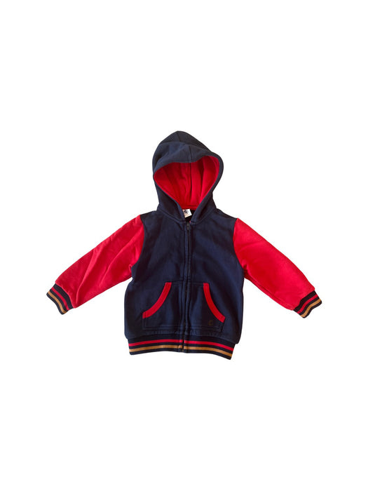 A Navy Hooded Sweatshirts from Petit Bateau in size 2T for boy. (Front View)