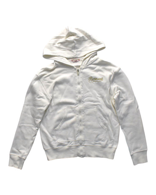 A White Zippered Sweatshirts from Bonpoint in size 12Y for girl. (Front View)