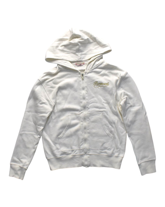 A White Zippered Sweatshirts from Bonpoint in size 12Y for girl. (Front View)