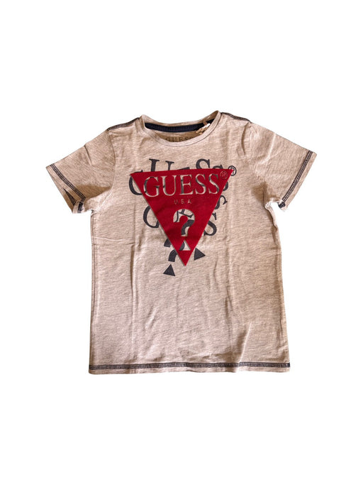 A Beige Short Sleeve T Shirts from Guess in size 5T for boy. (Front View)