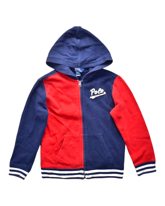 A Navy Zippered Sweatshirts from Polo Ralph Lauren in size 7Y for boy. (Front View)