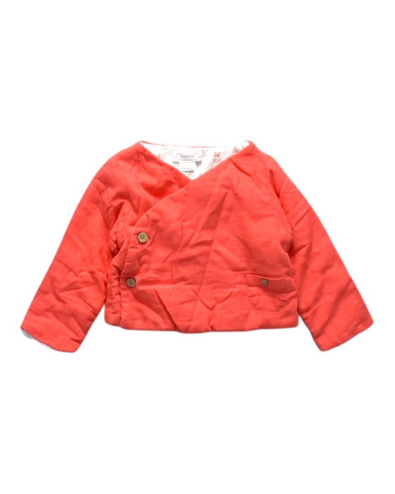 A Red Puffer/Quilted Jackets from Chateau de Sable in size 12-18M for girl. (Front View)