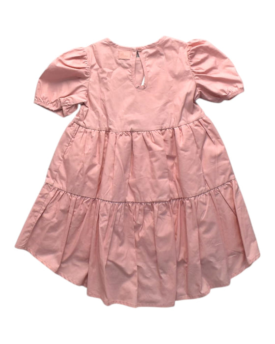 A Pink Short Sleeve Dresses from The Tiny Universe in size 2T for girl. (Back View)