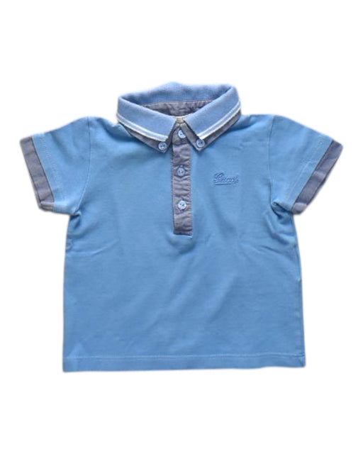 A Blue Short Sleeve Polos from Gucci in size 6-12M for boy. (Front View)