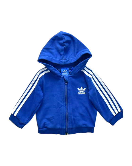 A Blue Hooded Sweatshirts from Adidas in size 3-6M for girl. (Front View)