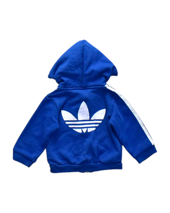 A Blue Hooded Sweatshirts from Adidas in size 3-6M for girl. (Back View)