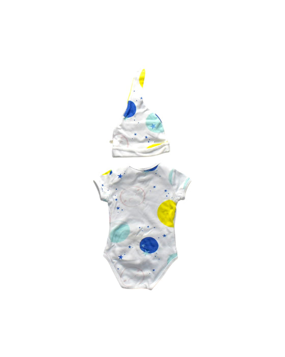 A Multicolour Short Sleeve Bodysuits from Oeteo in size 0-3M for girl. (Back View)