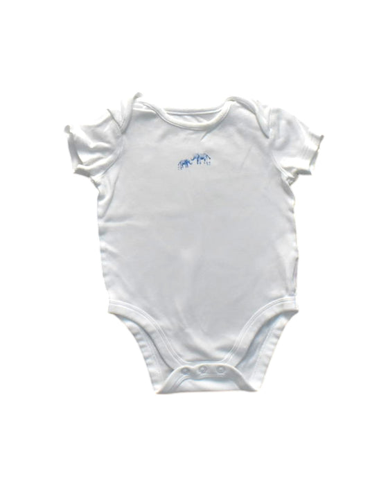 A White Short Sleeve Bodysuits from Mothercare in size 6-12M for girl. (Front View)