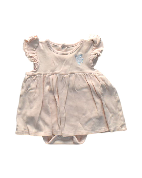 A Peach Sleeveless Rompers from Mothercare in size 6-12M for girl. (Front View)