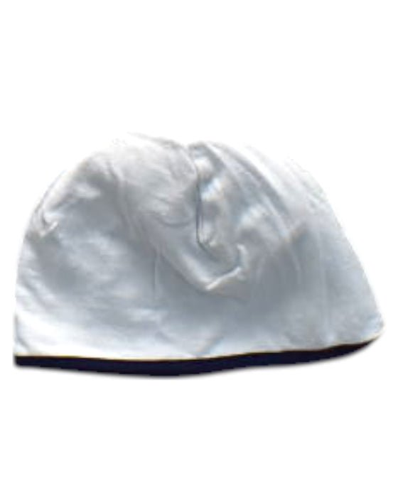 A White Beanies from Gucci in size 6-12M for neutral. (Front View)