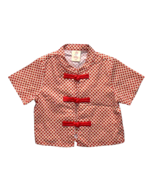 A Red Short Sleeve Shirts from Elly in size 6-12M for boy. (Front View)