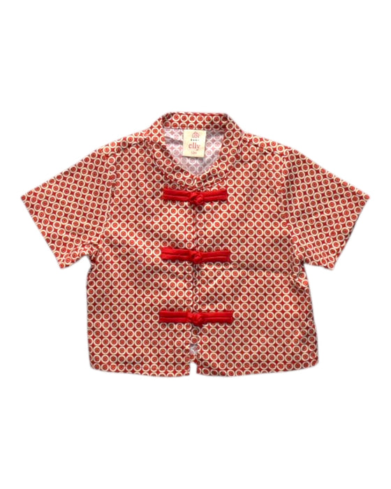 A Red Short Sleeve Shirts from Elly in size 6-12M for boy. (Front View)