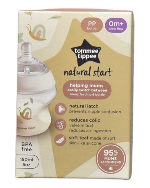 A Beige Bibs from Tommee Tippee in size 0-3M for neutral. (Front View)
