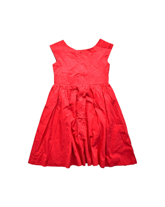 A Red Sleeveless Dresses from Hope & Henry in size 8Y for girl. (Back View)
