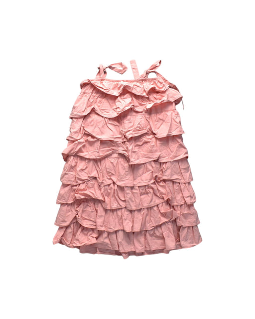A Pink Sleeveless Dresses from The Tiny Universe in size 6T for girl. (Front View)
