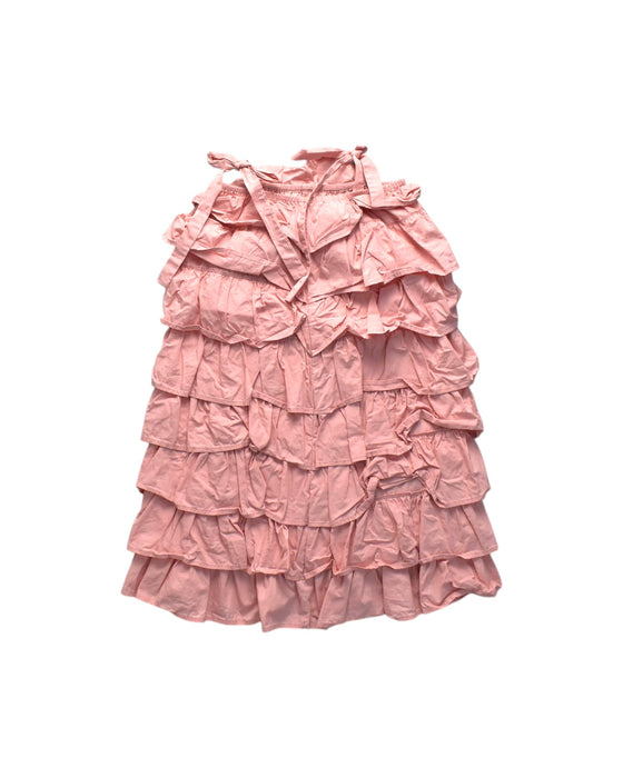 A Pink Sleeveless Dresses from The Tiny Universe in size 6T for girl. (Back View)