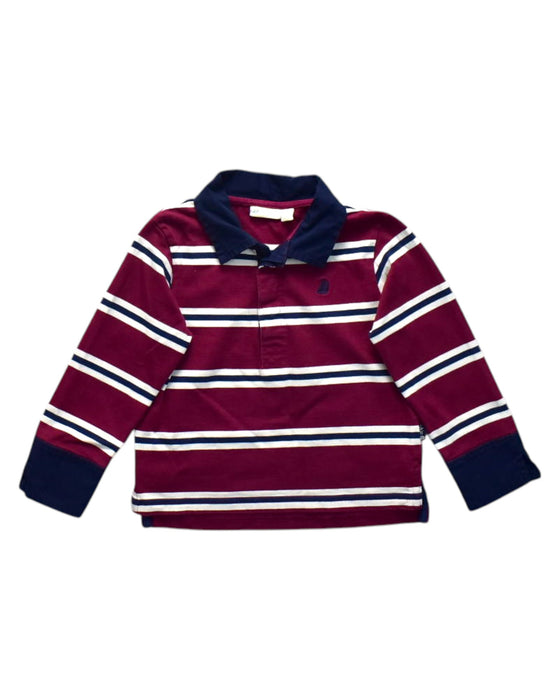 A Burgundy Long Sleeve Polos from Jojo Maman Bébé in size 4T for boy. (Front View)
