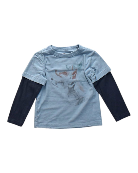 A Blue Long Sleeve T Shirts from Tea in size 4T for boy. (Front View)