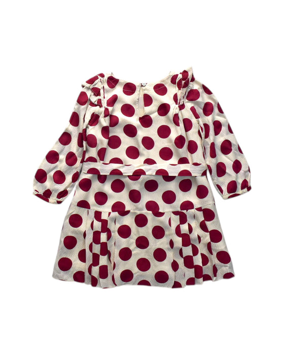 A Red Long Sleeve Dresses from Burberry in size 4T for girl. (Back View)