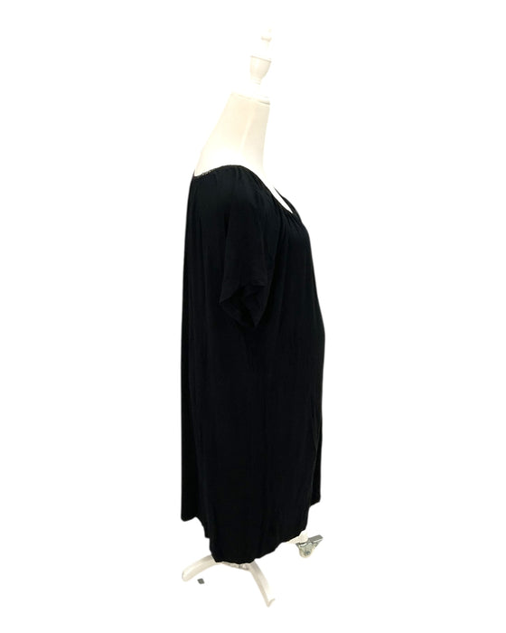 A Black Short Sleeve Dresses from Seraphine in size Maternity-L for maternity. (Back View)