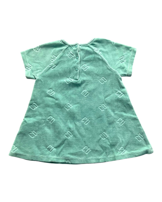 A Green Short Sleeve Dresses from Dior in size 6-12M for girl. (Back View)