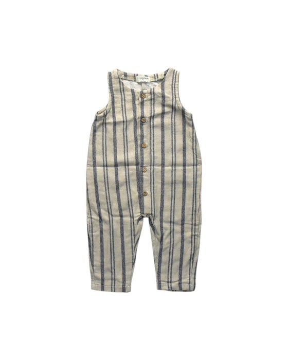 A Beige Sleeveless Rompers from 1 + in the family in size 6-12M for neutral. (Front View)