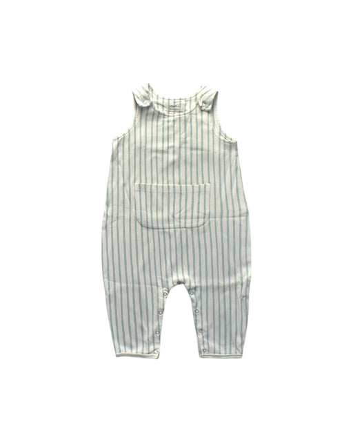 A White Long Overalls from Pehr in size 12-18M for girl. (Front View)