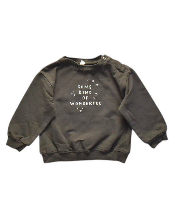 A Grey Crewneck Sweatshirts from Quincy Mae in size 6-12M for girl. (Front View)