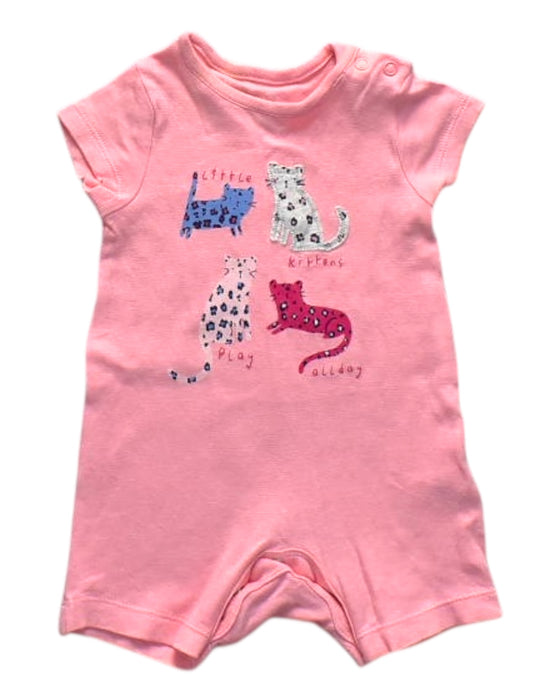 A Pink Short Sleeve Rompers from Mothercare in size Newborn for girl. (Front View)