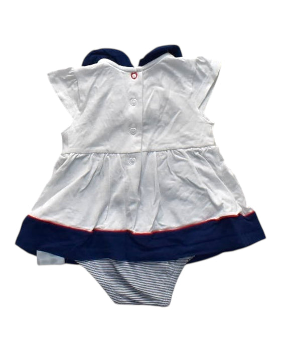 A White Sleeveless Rompers from Chicco in size 3-6M for girl. (Back View)