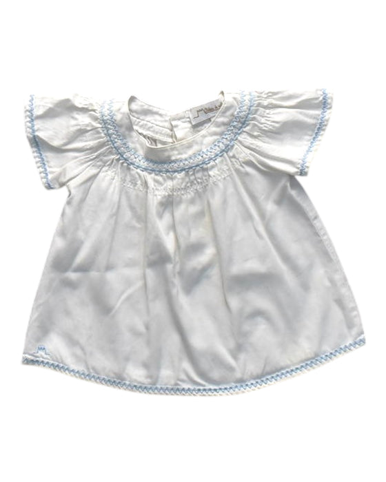 A White Short Sleeve Dresses from Chateau de Sable in size 12-18M for girl. (Front View)