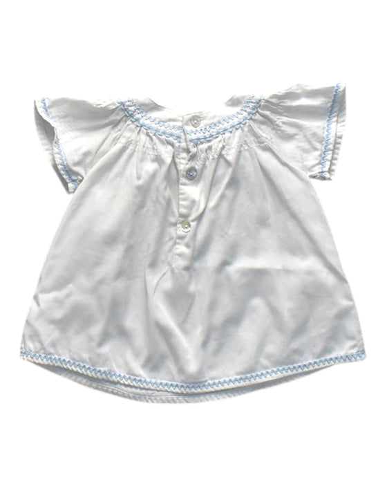 A White Short Sleeve Dresses from Chateau de Sable in size 12-18M for girl. (Back View)