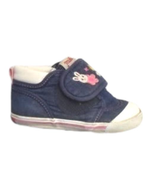 A Blue Sneakers from Miki House in size 3T for girl. (Front View)