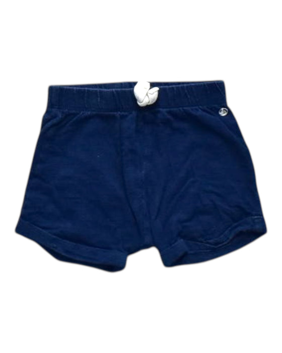 A Navy Shorts from Petit Bateau in size 6-12M for neutral. (Front View)
