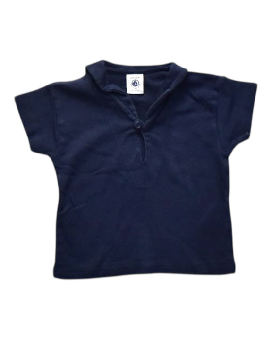 A Navy Short Sleeve Shirts from Petit Bateau in size 6-12M for neutral. (Front View)