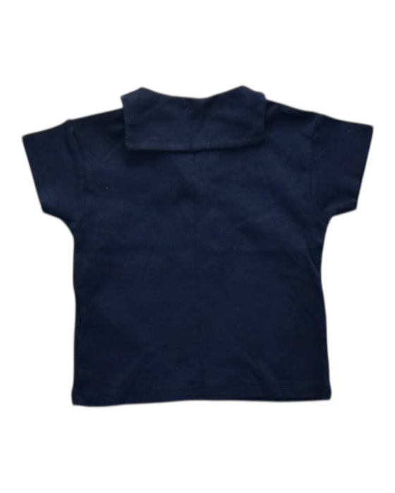 A Navy Short Sleeve Shirts from Petit Bateau in size 6-12M for neutral. (Back View)