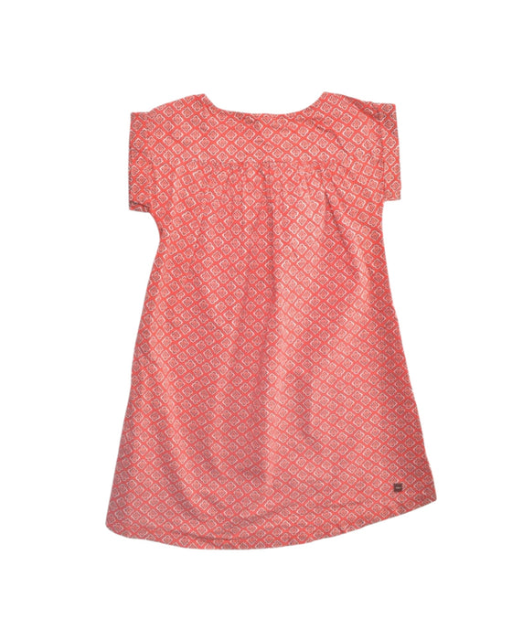 A Red Short Sleeve Dresses from Tea in size 5T for girl. (Back View)