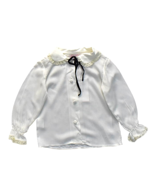 A White Long Sleeve Shirts from La Coqueta in size 2T for girl. (Front View)