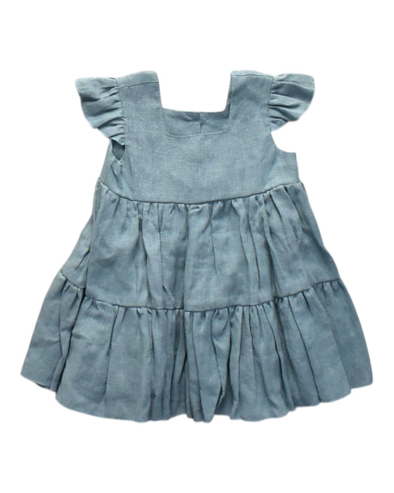 A Blue Short Sleeve Dresses from Dannie and Lilou in size 12-18M for girl. (Back View)
