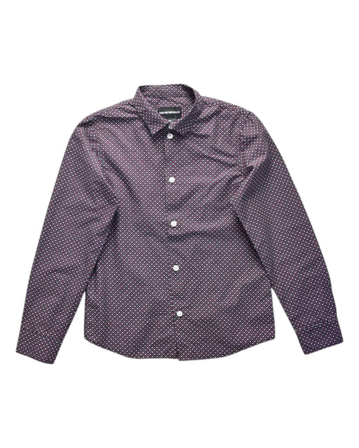 A Burgundy Long Sleeve Shirts from Emporio Armani in size 10Y for boy. (Front View)
