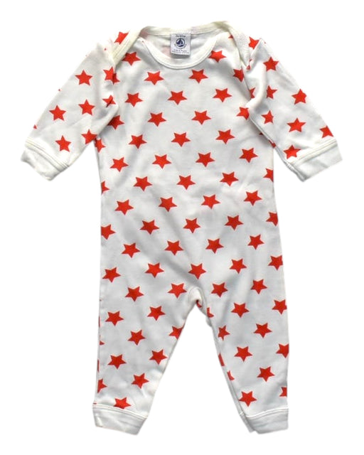 A Red Onesies from Petit Bateau in size 0-3M for neutral. (Front View)