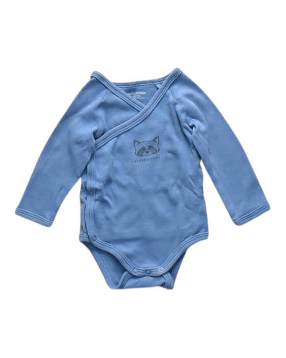 A Blue Long Sleeve Bodysuits from Vertbaudet in size 0-3M for neutral. (Front View)