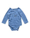 A Blue Long Sleeve Bodysuits from Vertbaudet in size 0-3M for neutral. (Front View)