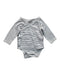 A Grey Long Sleeve Bodysuits from Vertbaudet in size 0-3M for neutral. (Front View)