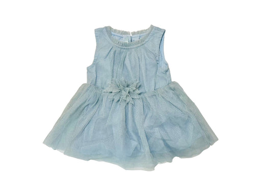A Blue Sleeveless Dresses from Gingersnaps in size 3-6M for girl. (Front View)
