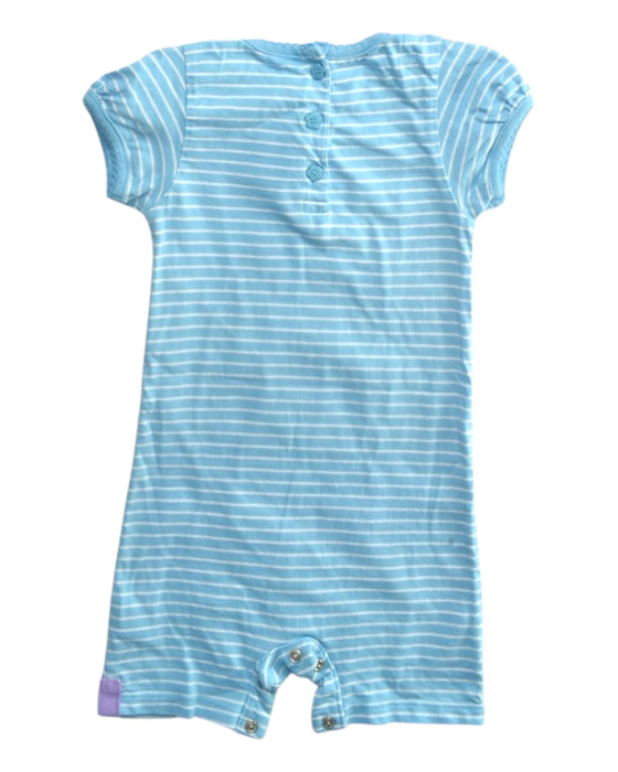 A Blue Short Sleeve Rompers from Jojo Maman Bébé in size 12-18M for girl. (Back View)