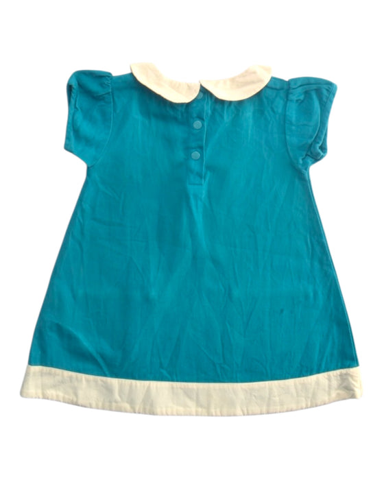 A Teal Short Sleeve Dresses from Little Green Radicals in size 3T for girl. (Back View)