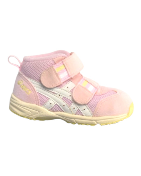 A Pink Sneakers from ASICS in size 12-18M for girl. (Front View)
