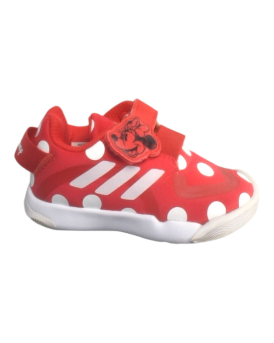 A Red Sneakers from Adidas x Disney in size 12-18M for girl. (Front View)